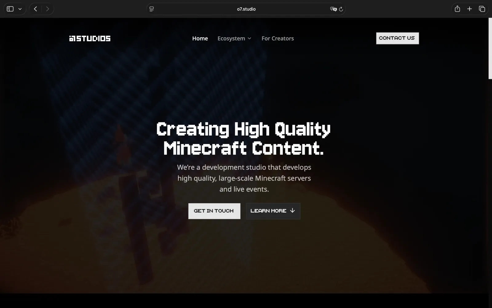 o7studios landing page preview